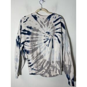 Peloton Blue Gray Tye Dye Long Sleeve Sweatshirt Sz M